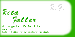 rita faller business card